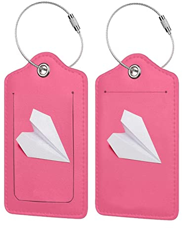 Aotmany Gepäckanhänger aus Papier für Koffer, Leder, Reisegepäckanhänger mit Edelstahlschlaufe, Sichtschutz, ID-Etikett, Kofferanhänger, 2 Stück