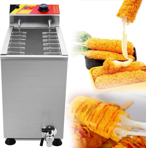 DPLWJPP Freidora Eléctrica Comercial 25 L,Máquina para Hacer Palitos Perritos Calientes Queso Comercial,Freidora Palitos Perrito Caliente Mozzarella Queso Gran Capacidad