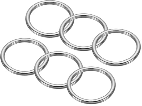 PATIKIL 6 Stück 3x25mm Metall O-Ringe, 304-Edelstahl O-Ring, geschweißte Rundringe, Taschenzubehör, Metallringe, DIY-Zubehör für Gürtel, Nähen, Hundehalsbänder, Karabiner, Gurtbänder