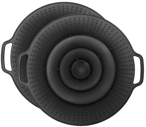 2 PCS Spill Stopper Silicone Lid Cover Anti-overflow protective lid suitable for 13 * 12IN pots, overflow protection for pots and pans between diameter 34 * 30cm