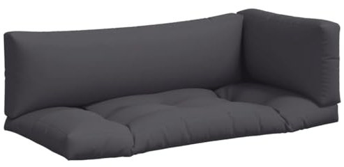 vidaXL Palettenkissen 3-TLG., Palettenpolster für Europaletten, Palettensofa Kissen Indoor Outdoor, Palettenauflage Sitzkissen Rückenkissen Seitenkissen, Anthrazit Stoff