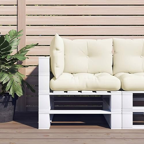 ShGaxin Palettensofa-Auflagen 3 STK Palettenkissen Outdoor, Europaletten Sitzkissen Outdoor, Paletten Rückenkissen, Palettensitzkissen, Creme Stoff