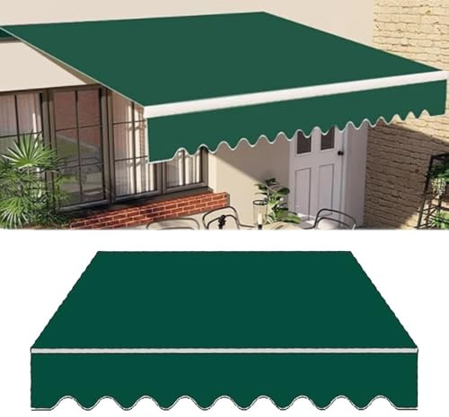 genérico Toldo retráctil de para Patio, con Cubierta de Repuesto, Impermeable, con protección UV, para balcón, jardín y Ventana no Incluye Soporte para sombrilla (Verde, 200 x 150 cm)