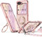 XYZ for Samsung Galaxy Z Flip 5 / Flip 6 Case with Stand, Double Ring Holder Case Heart with Lanyard for Girls Women, Luxury Cute Protective Phone Cover for Samsung Z Flip 5 / Flip 6, Pink