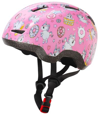 Cykelhjälm för småbarn för barn i åldrarna 1-3, babyhjälm med justerbar passform för scooter cykling skateboard, lätt flickhjälm med enhörningstryck