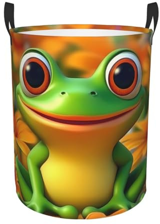 Frosch Wäschekorb Korb Kinder Aufbewahrungskorb Spielzeug Organizer Mülleimer für Schlafzimmer, Badezimmer, Studentenwohnheime, Jungen und Mädchen