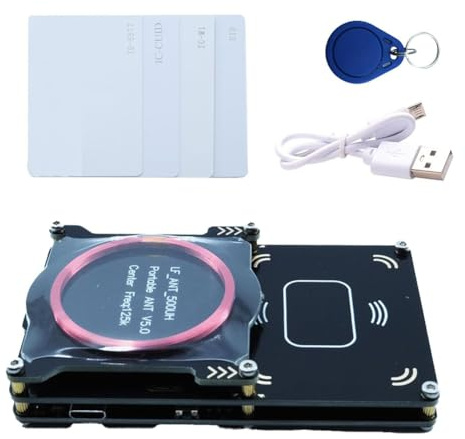 Koolenry Lector de Tarjetas RFID Proxmark3 512M Easy V5.0 RDV4, Copiadora, Duplicadora y Descifradora de Tarjetas de Identificación con Memoria IC y Antena Integrada.