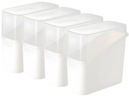 Caja de plástico blanco para guardar quesos, paquete de 4 unidades de almacenamiento hermético con tapa abatible para mantequilla, queso y más