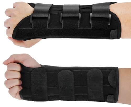 flintronic Muñequera Tendinitis Muñeca, Muñequera Tunel Carpiano con 3 Férulas Metálicas, muñequera Transpirable y Ajustables, para Tendinitis, Artritis, Esguince, Derecha L
