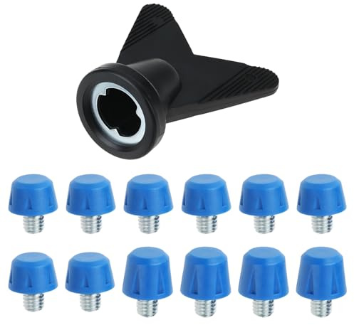 OTOTEC 12 Pezzi M6 Chiodi per Scarpe da Calcio con Installatore per Scarpe da Calcio Scarpe Sportive Allenamento (8 Mm 10 Mm)