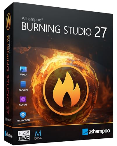 Burning Studio 27 - Professionelles Brennprogramm für CD, DVD & Blu-ray, Kopieren, Musik-Ripping (AAC/WAV), 4K H.265 Video, 1.800+ Autoradio-Profile, Datensicherung mit Kratzerschutz für Windows 11/10
