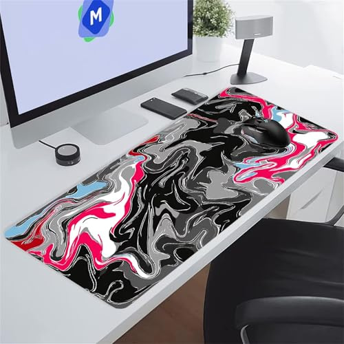 Tapis de Souris XXL Gaming Fluide Gris Noir Tapis de Souris Gamer 900x400x2 mm Grand Tapis de Bureau avec Base en Caoutchouc Antidérapante pour Bureau, Études, Gaming