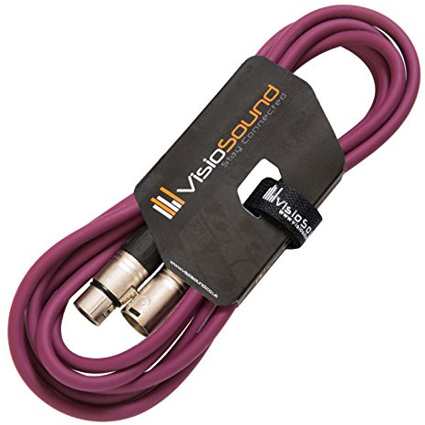 Male to Female XLR Mic Lead Balanced Microphone Patch Cable (Purple, 3m) | Noiseless OFC Balanced Microphone, Signal, Audio, Patch Cable / 8 Colours