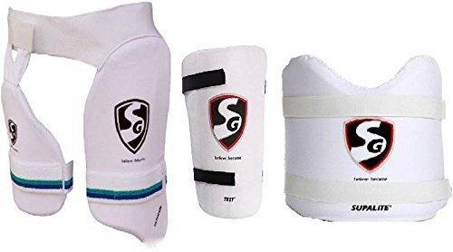 Sg Combo de tres, uno 'Combo Ultimate de muslo, una prueba para los codos y una SupaLite pecho Guard- guardias de críquet (para hombre, multicolor)