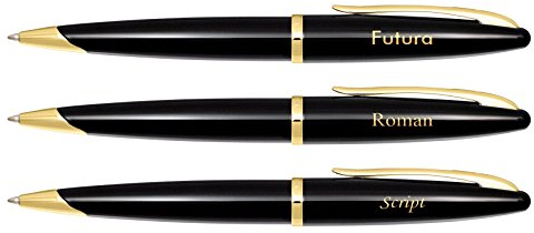 Waterman Kugelschreiber Carene mit individueller Gravur Black Sea Gold Trim