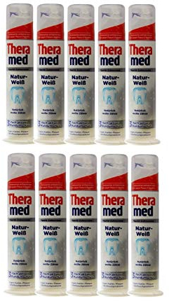 10x Theramed Natur-weiß Fluorid-Zahncreme Tägliche Zahnpasta 100ml toothpaste