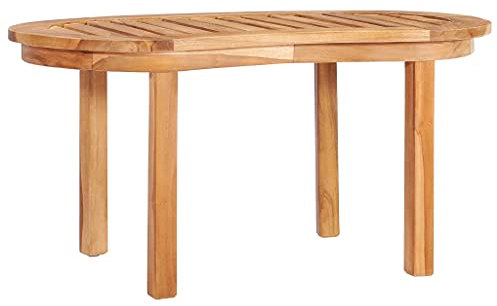 vidaXL Teak Massiv Couchtisch Beistelltisch Wohnzimmertisch Kaffeetisch Sofatisch Holztisch Balkontisch Gartentisch Tisch 90x50x45cm