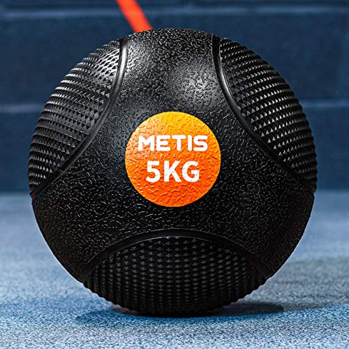 METIS Medizinball - 1kg bis10kg | Fitnessball für Heimgebrauch und Fitnesscenter - Gummi mit ausgezeichnetem Griff