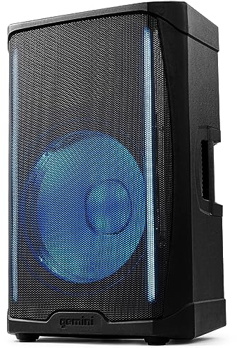 Gemini Sound Gd-L115Bt Professional Dj Audio EQuipment 15 1000W Led Party Light Up Active Bluetooth Pa System Speaker, Class D Amplifier And Built In 3 Channel Audio Mixer