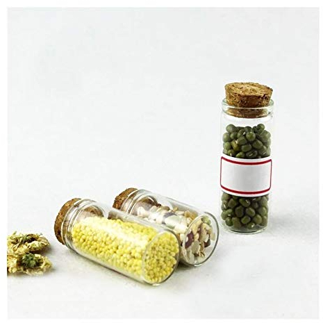 PYouo-große Reagenzgläser, 10pcs / Lot Kleines Glas Reagenzglas, 24 * 60mm 14ml, Flaschen Gläser mit Korken Flasche, Gläser Vase DIY Fertigkeit Sand Liquid-Food-Containr, Hochwertige Materialien