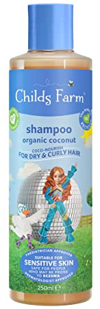 Childs Farm | Kids Coco-Nourish Shampoo 250ml | Organic Coconut | Dry, Curly & Coily Hair | Detangles & Nourishes | Suitable for Dry, Sensitive & Eczema-prone Skin & Scalp