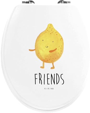 Mr. & Mrs. Panda Motiv WC Sitz Beste Freunde Zitrone - Geschenk, Tiere, WC-Sitz, Tiermotive, Toilettendeckel, Gute Laune, Klobrille, Toilette,