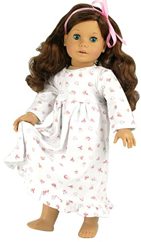 Sophia's - Poupee 18 - Chemise de Nuit à imprimé Floral - Blanc