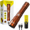 AMAFOX G6 - XENON Megabeam Hochleistungs- LED Taschenlampe Aufladbar - Bronze - Extrem Hell | Taktische Taschenlampe led mit USB C & 18650 Akku