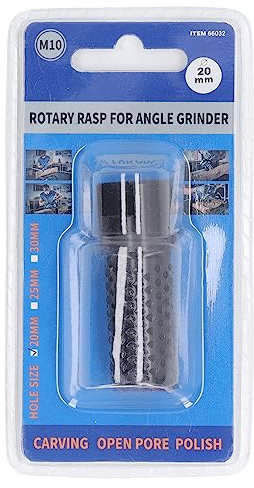 Alvinlite Fresa Rotativa, Broca para Lima Rotativa M10, Broca para Lima Rotativa, Acabado Pulido Negro, Broca para Agujeros para Tallado De Madera para Amoladora Angular(20mm)