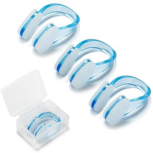 Ulawellor 3 Pezzi Tappanaso per Piscina,Tappa Naso Nuoto in Silicone Tappo Naso Piscina,Nuoto Naso Clip per Protezione Allenamento da Nuoto,Nuoto Accessori per Bambini Adulti Principianti Unisex