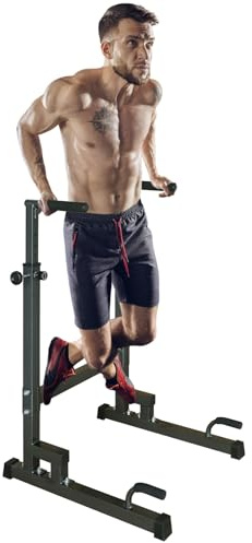LSKSSNG Dip Station, resistente stazione per dip con altezza regolabile, barre parallele multifunzione per allenamento di forza, attrezzature per allenamento fitness, palestra a casa, stazione di