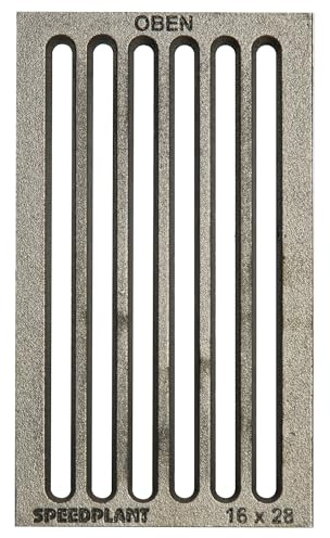 SPEEDPLANT Hochwertiger Ascherost 16 x 28 cm Ofenrost Kaminrost Liegerost Tafelrost Feuerrost - Premiumqualität, Stärke 13 mm