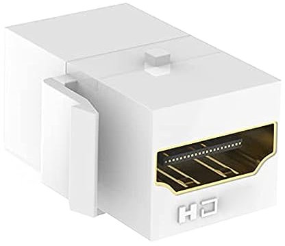 LYEAA Adattatore Keystone for piastra HDMI femmina a femmina, supporto Keystone 4 K, facile da usare for pannello di uscita della piastra a muro (bianco)