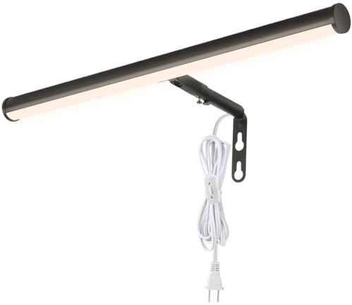 Xbuyee Plug in LED Picture Lights for Paintings, 16inch 3000K Adjustable Art Light Gallery LED Wall Light Wall Sconces for Display Art Work, Oil Rubbed Bronze Finish, 6W CRI90+, ETL