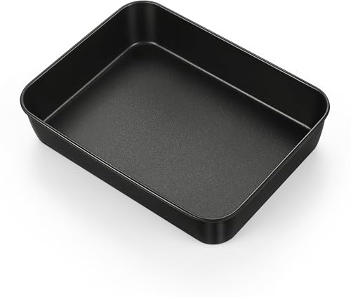 E-far Toaster Oven Baking Pan, 10.4 x 8 Inch Nonstick Stainless Steel Rectangle Cake Pan for Baking Small Brownies Casseroles Lasagna, Stainless Steel Core & Nonstick Coating, Non-toxic & Oven Safe