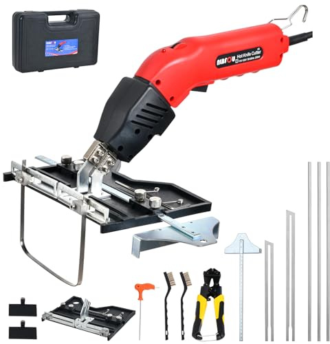 NLBFOU Hot Knife Cutting Tool Kit for Grooving/Sculpture/Cutting Air Cooled 200W (5 Blades) Pro Slotter Cutter Electric Hot Knife Foam Cutter for EPP, EPS, XPS, EVA, EPE, KT Board, Sponge