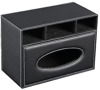 Kosmetiktücher Box Multifunktionaler Taschentuchbox-Abdeckungshalter aus PU-Leder, Organizer for Badezimmer-Waschtisch-Arbeitsplatten-Dekor für Esszimmer Badezimmer Schlafzimmer
