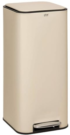5five - cubo de basura metálico delta beige 30l