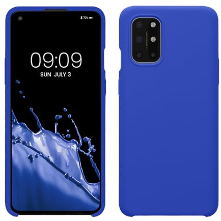 kwmobile Cover per OnePlus 8T Custodia - Back Case per Smartphone in Silicone TPU - Protezione Gommata - blu baltico