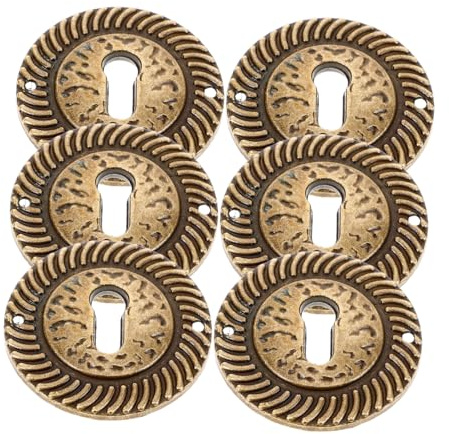 Angoily Placche Copri Buco Serratura a Forma Rotonda per Mobili Vintage in Lega di Zinco Color Caffè, Set da 6 Pezzi, Versatili ed Eleganti per Ufficio e Cassetti