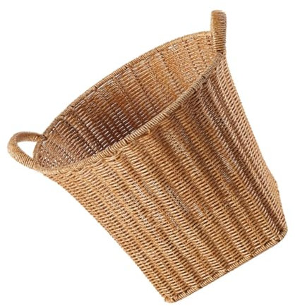 Happyyami Cesta Tejida Mano Resistente Al para Guardar Frutas y con Asa Doble para Fiestas