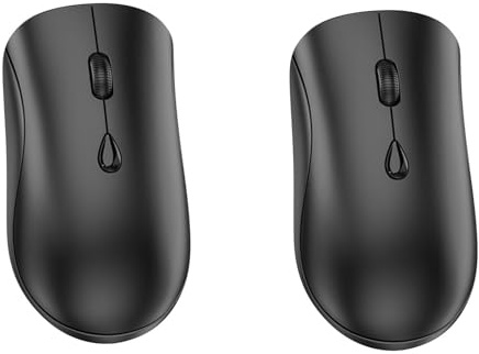 Wireless Mouse for Laptop, 2.4G Slim Silent Computer Mice, Ergonomic Cordless Design Compatible with Notebook, PC, Laptop, Computer (2Pack Black)