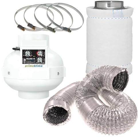 Weedness Grow Abluft Set Prima Klima Controlled 0-680 m³ Belüftungsset - Indoor Anbau Lüftungsset Rohrventilator Grow-Box Belüftungssystem