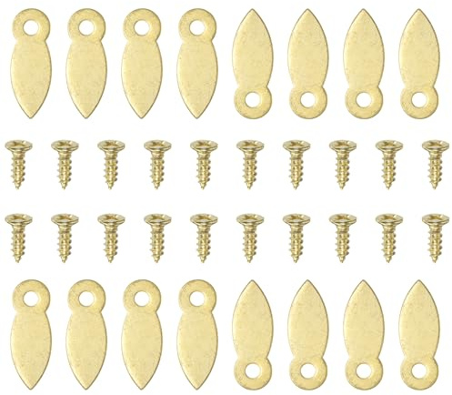 QUARKZMAN 100pz Clip per Hardware di Supporto Cornici con 100pz Viti Cornice per Foto Bottone Girevole Fermaglio Cornice Foto per Cornici per Appendere Immagini Disegni, Oro