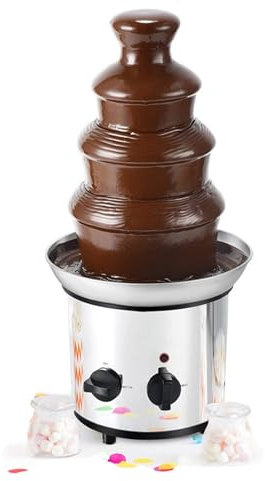 KELUNIS Chocolate Fondue Fountain Chocolate Fondue Fountain Set Adjustable temperature for Party Banquets and Family Gatherings,4 layers