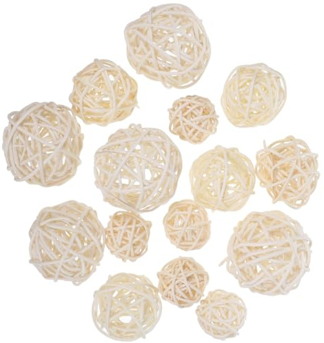 Garneck Rattan Kugeln Deko Set 15 Stück Dekobälle Aus Rattan Verschiedene Größen Für Vase Bastelprojekt Hochzeitstafel Brautparty Kinderzimmer Weihnachtsdeko