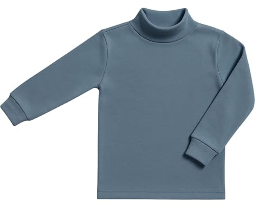 BABIDU Unisex Kinder - Punt NOU Camiseta Interior Niños Cuello Medio Alto Semicisne, Ropa para Y Niña Unterhemd, Graublau, 4 Jahre EU