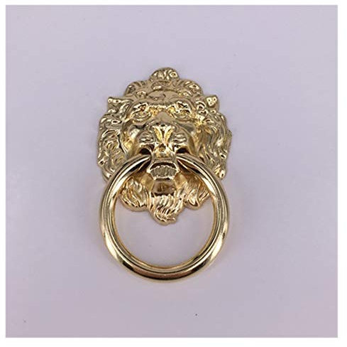 GBSONGLIANGBO Türklopfer,Haustür Türklopfer 2pcs Antique Chic Dresser Knöpfe Pulls Drawer Ringe Pulls Lion Head Möbelknopf Türklopfer-Küche-Kabinett-Handgriff(Gold)