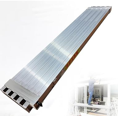 Tablón de aluminio para andamios, tablero de trabajo telescópico con capacidad de 330 libras, plataforma antideslizante ajustable para equipos de soldadura y andamios