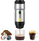 Kssiaz Cafetera Espresso Portátil, Máquina de Café Eléctrica con Autocalentamiento, USB y Cargador de Coche, Mini Cafetera con Cápsula NS y Café Molido para Camping, Senderismo, Oficina, Plata